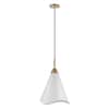 Nuvo Tango 1-Light Medium Pendant - Matte White with Burnished Brass 60/7474